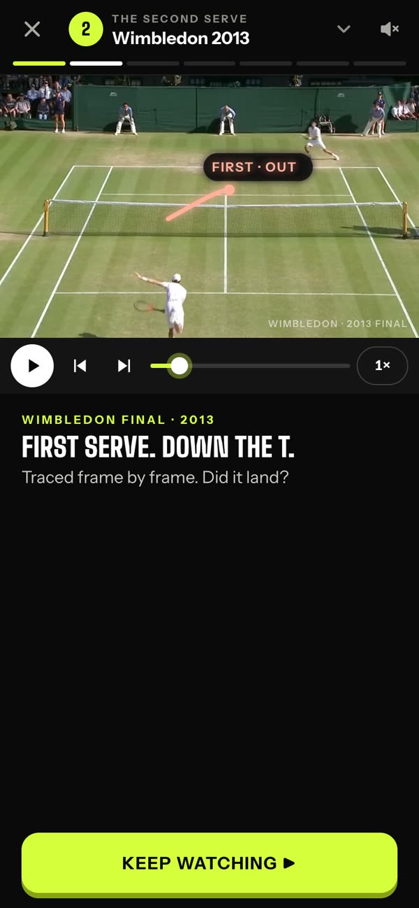 The real point: a screen from The second serve