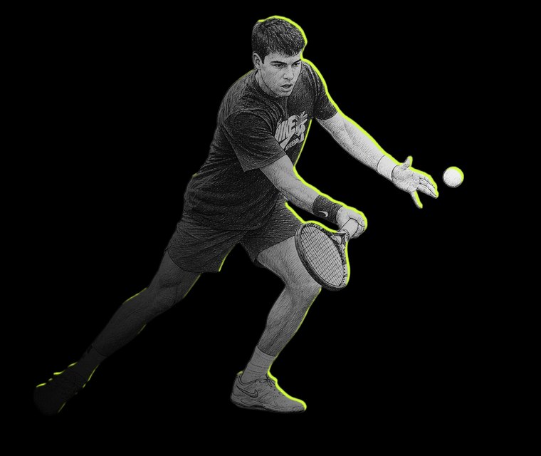 Alcaraz's drop shot, traced