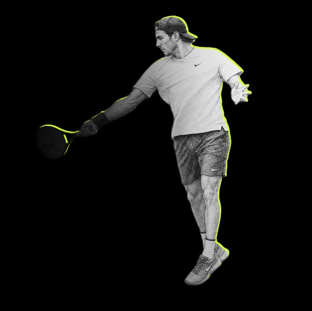 Juan Martín del Potro's forehand, traced