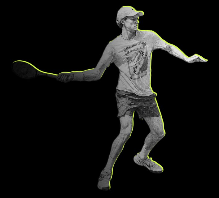 Sinner's forehand, traced