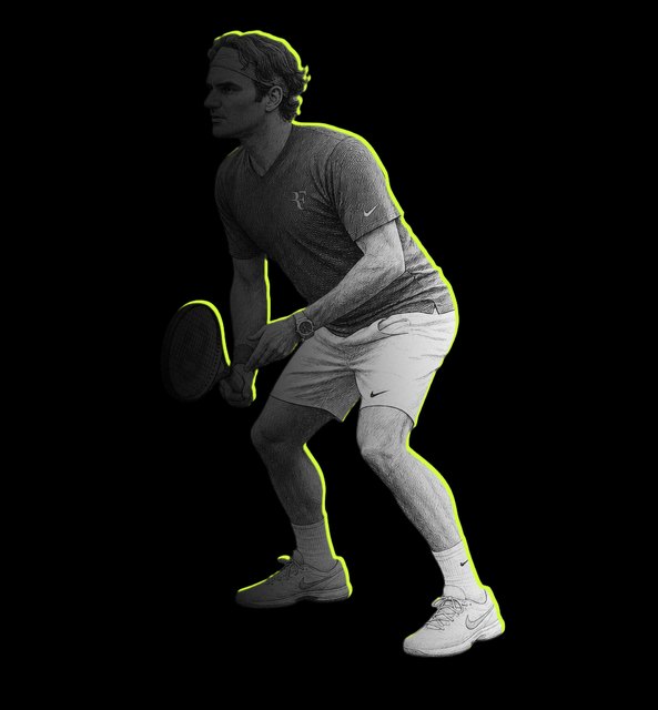 A tour half-volley, instant 1 of 8