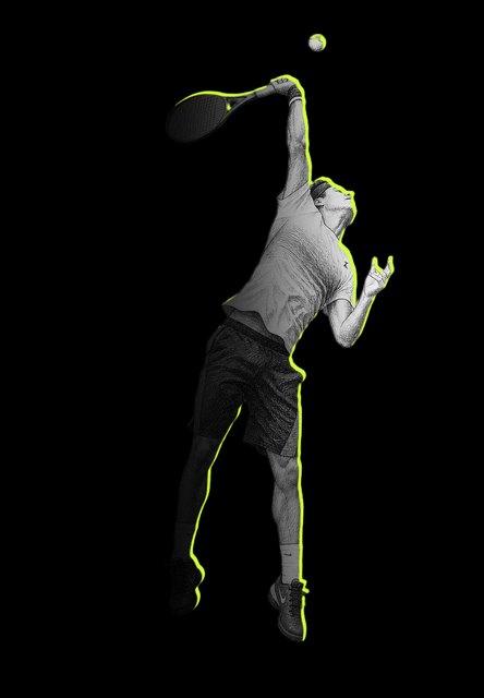 Roger Federer's serve, traced