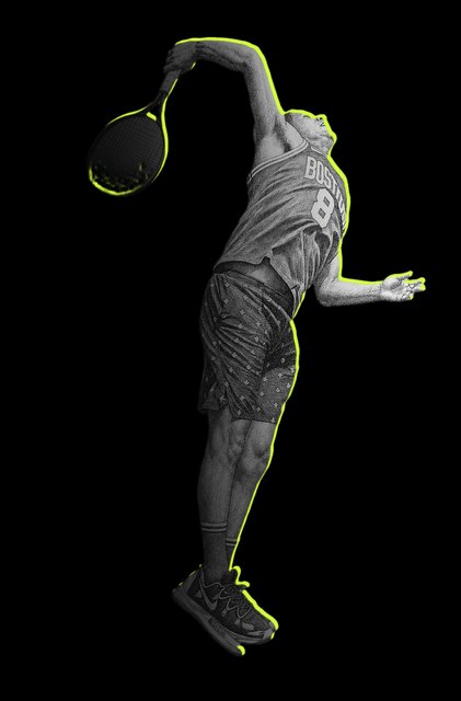 Kyrgios's serve, traced