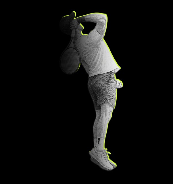 Jannik Sinner's serve, traced
